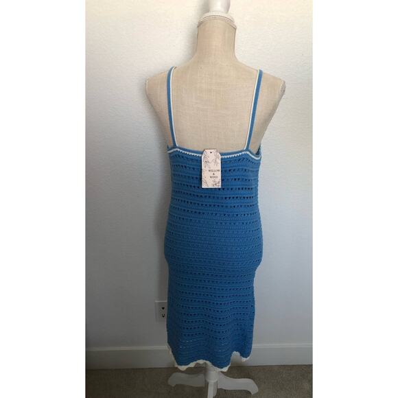 Willow and Wind Blue and White Crochet  Midi Dress - M - Picture 7 of 10
